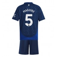 Manchester United Harry Maguire #5 Vonkajší Detský futbalový dres 2024-25 Krátky Rukáv (+ trenírky)